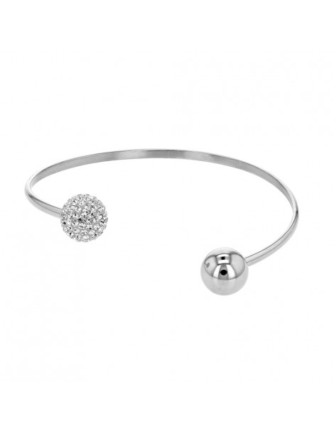 Flexible bracelet steel and crystals with 1 ball at each end 318365 One Man Show 29,90 €