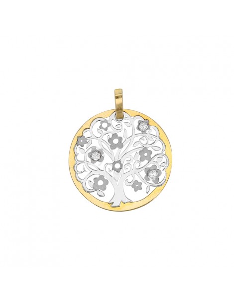 Pendentif arbre de vie bicolore avec 3 oxydes de zirconium 396199 Laval 1878 180,00 €