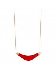 Collier One Man Show en acier doré-rose forme courbé en émail rouge 317038R One Man Show 36,00 €