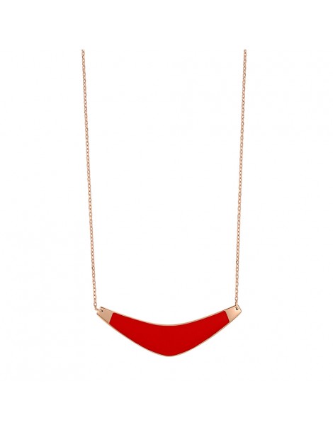 Collier en acier doré-rose forme courbé en émail rouge 317038R One Man Show 36,00 €