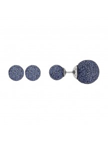 Boucles d'oreilles puces acier 2 boules pailletées bleues 313251BL One Man Show 34,00 €