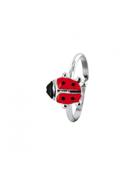 Anello regolabile Ladybug rosso in argento rodiato 3111255 Suzette et Benjamin 27,00 €