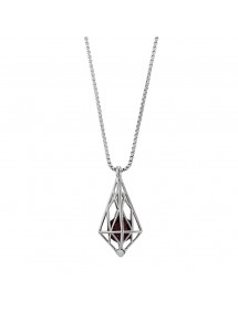 Collier en acier One Man Show, cage triangulaire avec une perle pailletée prune 317063P One Man Show 79,90 €