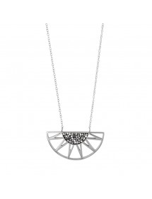 Collier demi-soleil en acier orné de cristaux gris 317030 One Man Show 36,90 €