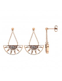 Earrings half sun pink steel earrings decorated with gray crystals 313013R One Man Show 39,90 €