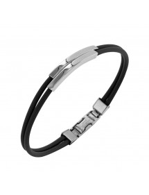 Rubber bracelet and steel cable, embossed patterns 3180822 One Man Show 24,00 €
