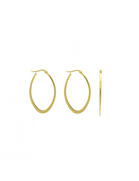 Boucles d'oreilles ovale en acier doré, hauteur 6 cm 3131576D One Man Show 16,90 €