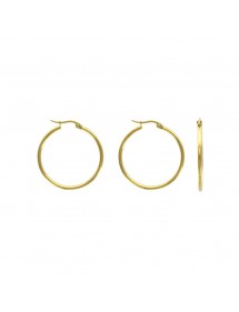 Creole earrings in yellow steel wire 2 mm, diameter 3 cm 3131568D One Man Show 13,00 €