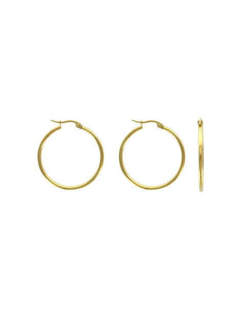 Creole earrings in yellow steel wire 2 mm, diameter 3 cm 3131568D One Man Show 13,00 €