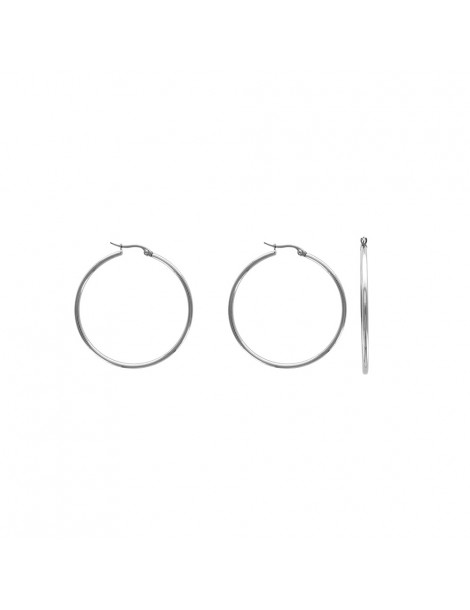 Creole earrings in steel wire 2 mm, diameter 4 cm 3131569 One Man Show 15,00 €
