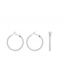 Orecchini a cerchio in filo di acciaio cesellato 2 mm, diametro 3 cm 313007 One Man Show 15,00 €