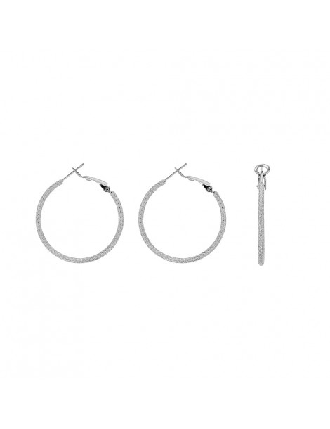 Orecchini a cerchio in filo di acciaio cesellato 2 mm, diametro 3 cm 313007 One Man Show 15,00 €