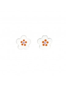 Boucles d'oreilles petite fleur blanche en argent rhodié 3131131 Suzette et Benjamin 26,00 €