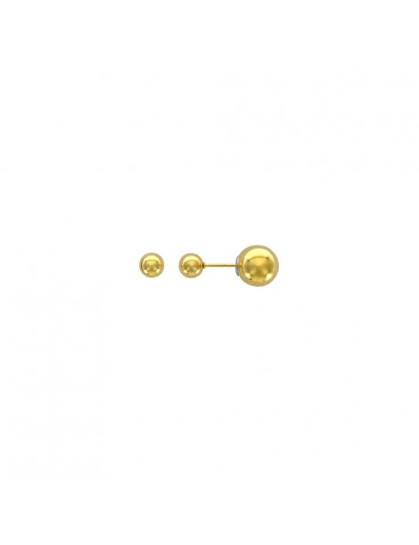 Earrings double balls in yellow steel 6 and 9.8 mm 3131579D One Man Show 29,90 €