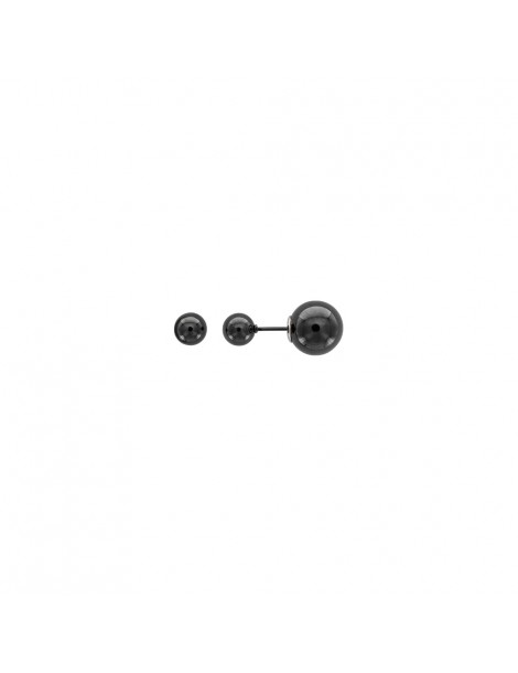 Earrings double balls in black steel 6 and 9,8 mm 3131579N One Man Show 29,90 €