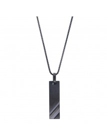 Collier rectangle strié en acier bleu foncé 49,90 € 49,90 €