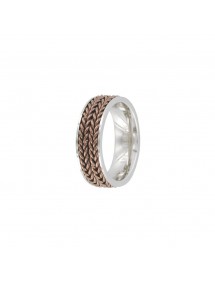 Steel ring with chocolate chain motifs in the middle 311492 One Man Show 39,90 €