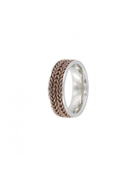 Steel ring with chocolate chain motifs in the middle 311492 One Man Show 39,90 €