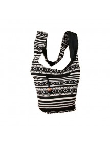 Black and white indian messenger bag 100% cotton