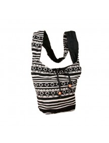 Black and white indian messenger bag 100% cotton 47392 Paris Fashion 18,90 €