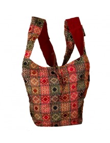 Burgundy indian messenger bag 100% cotton 47427 Paris Fashion 18,90 €