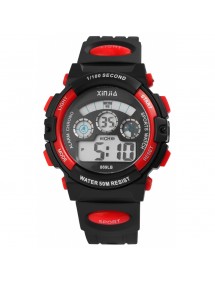 Montre numérique Sport XINJIA, bracelet en silicone noir et rouge 2410006-004 XINJIA 16,00 €