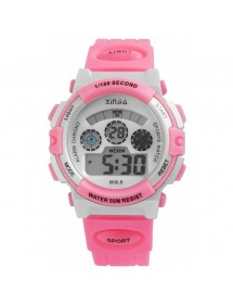 Montre numérique Sport XINJIA, bracelet en silicone Rose et grise 2410006-006 XINJIA 16,00 €