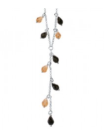 Collier en Argent et perles en cristal de Swarovski bicolore