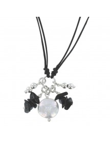 Collier cordon noir avec Agathe noir et Nacre blanche 3170900 îlOcéane 25,00 €