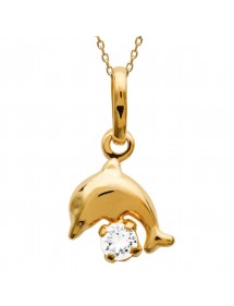Gold plated dolphin pendant with zirconium oxide 326301 Laval 1878 9,90 €