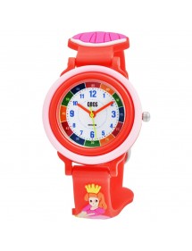 Montre pédagogique QBOS Princesse avec bracelet silicone rouge 4500025-003 QBOSS 12,00 €