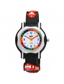 Montre pédagogique QBOS pompier bracelet en silicone noir 4500023-001 QBOSS 19,95 €