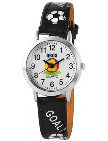 Montre garçon avec ballons de football et bracelet en cuir noir 4900001-001 QBOSS 12,00 €