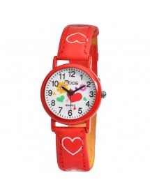 Montre fille QBOS bracelet avec cœurs en similicuir rouge 4900002-005 QBOSS 14,00 €